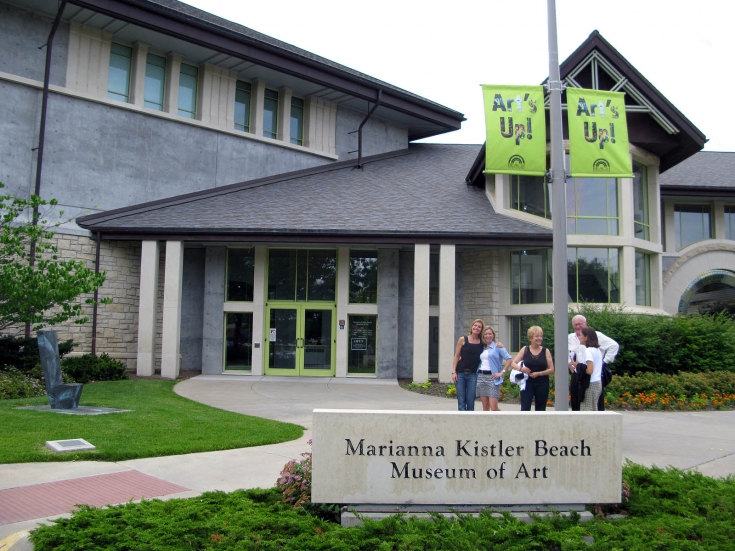 The group arrives at the Beach Museum of Art in Manhattan, Kansas